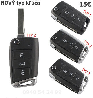 Náhradný obal kľúča SEAT VW ŠKODA - 6