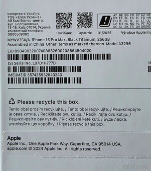 Apple Iphone 16 PRO MAX 256 GB black titan - 6