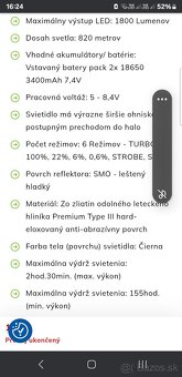 Výkonná baterka klarus xt 30r.1800lm. - 6