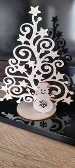 Vianočné drevené stromčeky,  ozdoby - 6