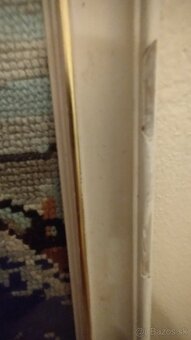 Starý,vyšívaný obraz-Svatá rodina - 6