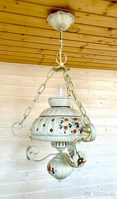 Stará krásná porcelánová lampa ve stylu petrolejky - 6