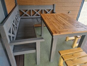záhradné sedenie - rohové + stôl - 6