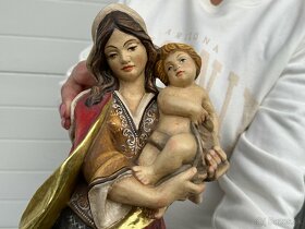 Krásná dřevěná socha Panna Marie s Ježíškem - 6