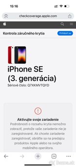 iPhone SE 2022 64 gb Midnight - nepoužitý, záruka - 6