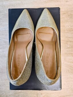 Spoločenské lodičky strieborno-zlaté - 6