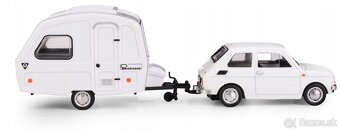 Fiat 126 + Niewiadow N250C 1:43 white - 6