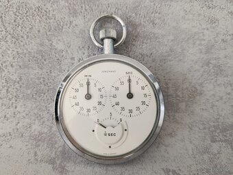 Zajímavé staré německé kapesní stopky Junghans 1/10s. - 6