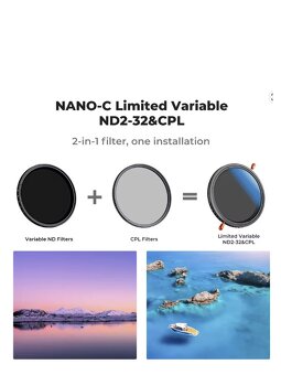 K&F Concept CPL - ND 2-32 variabilný filter 82mm - 6