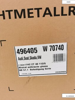 Nové Borbet Alu disky Skoda 7x17 ET40 5x112 R17 1214 - 6