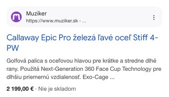 Ľavácky golfový set Callaway EpicPro - 6