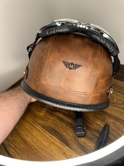 Moto prilba D33 + retro okuliare (veľ. XXL, 63–64 cm) - 6