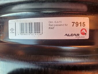 plechove disky Fiat/Opel- 6Jx15-ET-43-4x100 - 6