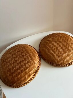 2 ks staré ratanové misky - 6