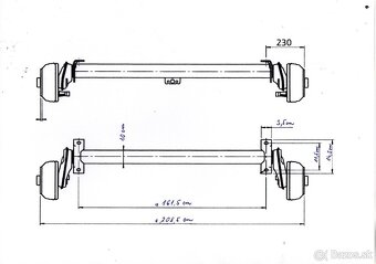 Bržděná náprava AL-KO Compact B1000-3 (1000 kg) - 6