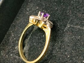 Zlaty damsky prsten Diamanty a ine Punc 0,585 Rozmer 56 - 6