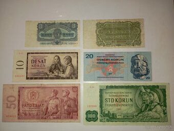 BANKOVKY 60. LÉTA, 6 RŮZNÝCH NOMINÁLŮ 3-100 KČS - 6