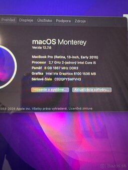 Macbook PRO 2015 13" 8 gb RAM 128gb ssd - 6