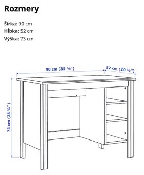 Biely stolík 90x52x73 (Ikea Brusali) - 6