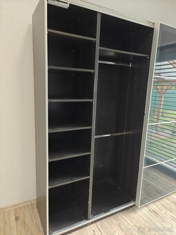 IKEA PAX skriňa 250 cm, čierna so sklom - 6