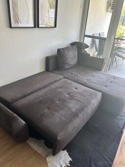 Rozkladací rohový gauč tmavosivý - 6