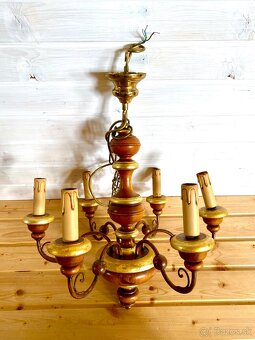 Starý dřevěný lustr - 6