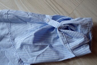 Bielo modro pásikavá košeľová blúzka, v. XL/XXL - 6