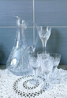 Krištáľ - misa , poháre, - 6