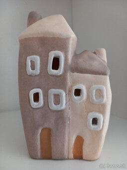 Sada 3ks keramické domčeky na sviečku - 6