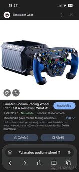 Predám SETUP F1 Fanatec / V3 / Samsung - 6