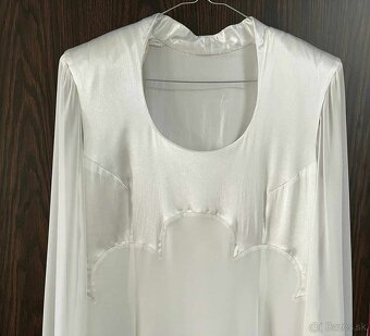 Dlhé spoločenské / svadobné /popolnočné biele šaty - 6