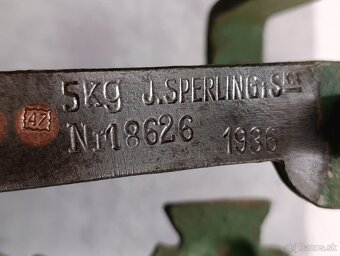 Starožitná figurální litinová váha Draci J.Sperling 5 Kg - 6