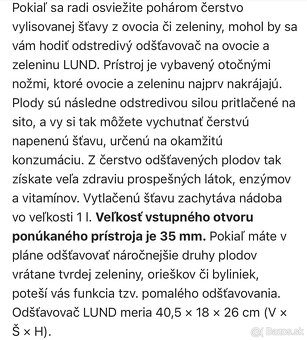 Odšťavňovač ovocia a zeleniny LUND - 6
