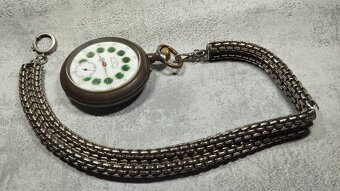 Velké dvouplášťové kapesní hodinky Régulatéur + retez - 6