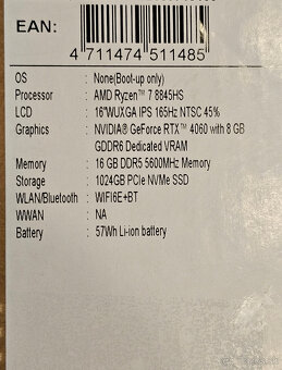 Acer NITRO V 16 - Ryzen 8845HS/RTX 4060/16GB RAM - 6