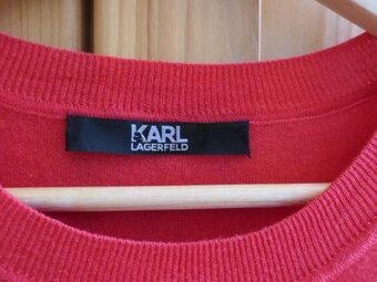KARL LAGERFELD original krasny luxusny tensi svetrik M - 6
