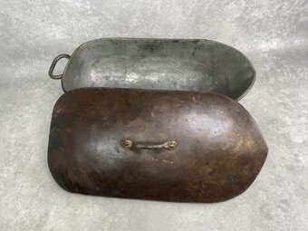 Medený starožitný pekáč na kačku 47cm - 6