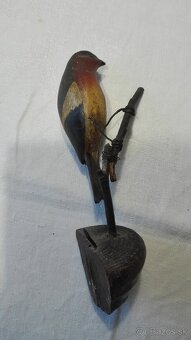 Starý dřevěný ptáček na zeď - 6