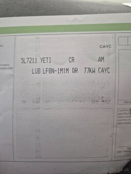 Rozpredám po častiach na diely - Škoda Yeti - LF8N - 6