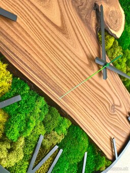 Machove hodiny s drevom v kovovej obruči 50cm priemer - 6