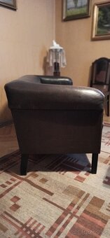 Luxusná trendová stará kožená sedačka + 2 kreslá - 6