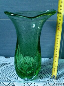 Hutné sklo - váza, misa , popolník - 6