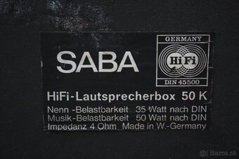 predám VINTAGE REPRO SABA HIFI  50K ///v-49,5 cm/// - 6
