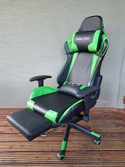 vidaXL Otočná herná stolička zelená - 6