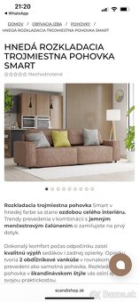 Rozkladacia pohovka s úložným priestorom - hnedá menčestrová - 6