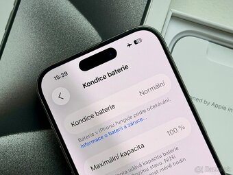 iPhone 15 Pro White Titanium BATERIE 100% TOP - 6