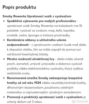 Smoby Rowenta čistiaci vozík s vysávačom - 6