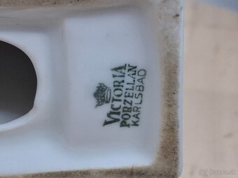 Predám funkčné porcelánové hodiny Victoria Karlsbad Artdeco - 6