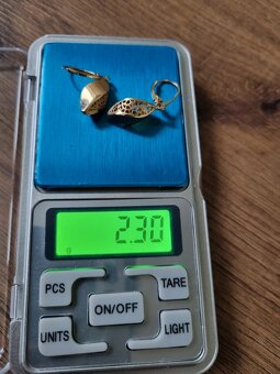 nové zlaté náušnice 14K zlato s krabičkou - 6
