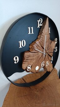 Drevo Dub Orech Nástenné hodiny - 6